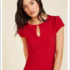 NWOT MODCLOTH 🍒All that Audacity Cherry Red top🍒